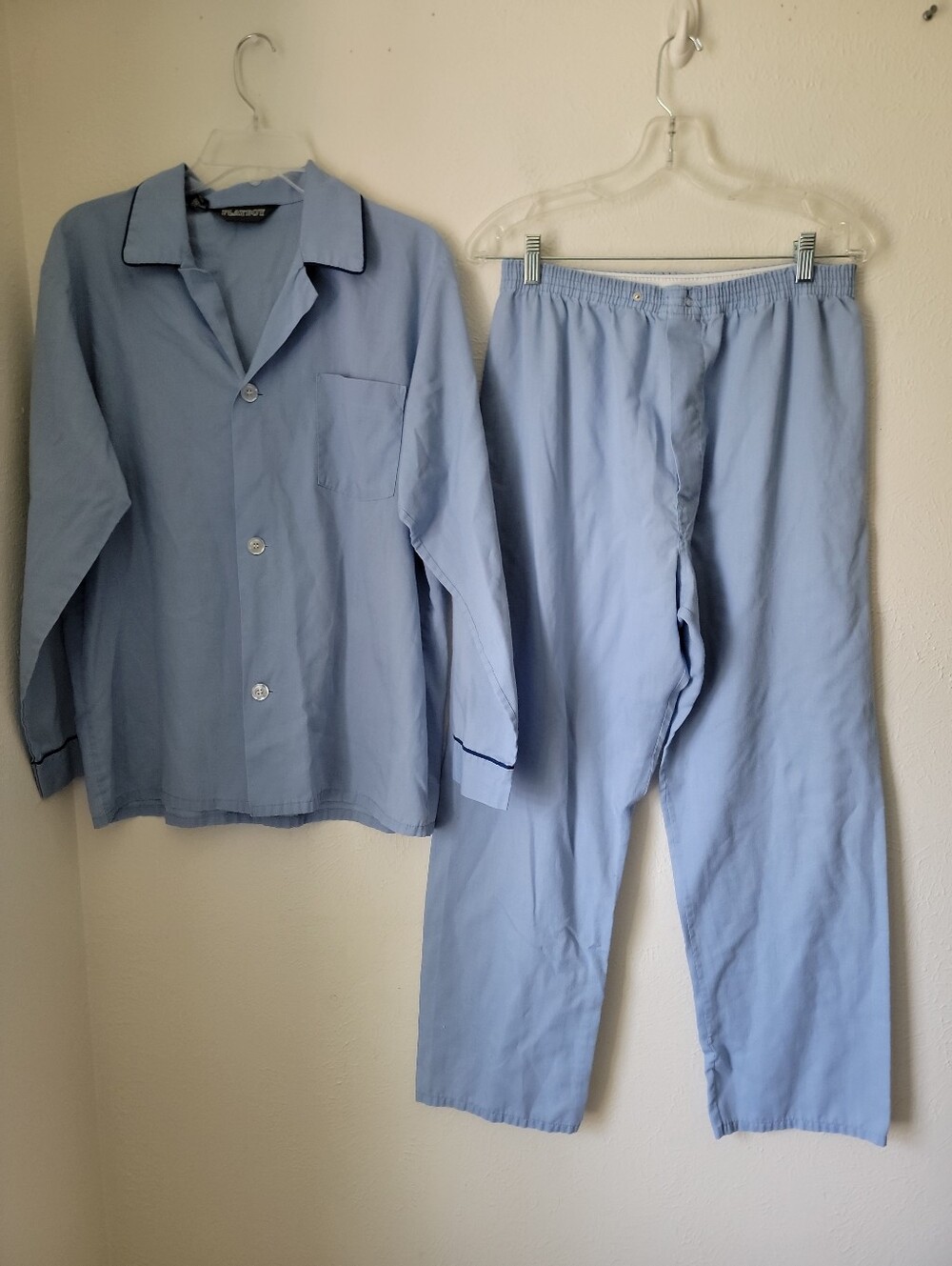 Vintage Mens PLAYBOY Pajama Set In Light Blue